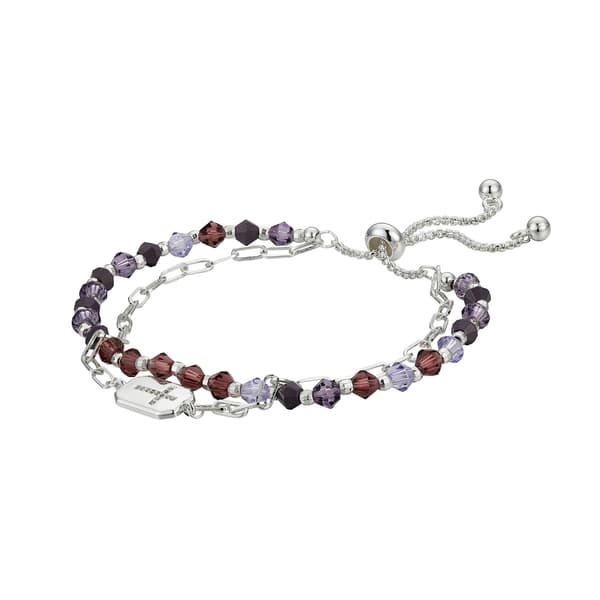 Shine Cubic Zirconia Cross Crystal Double Strand Bolo Bracelet