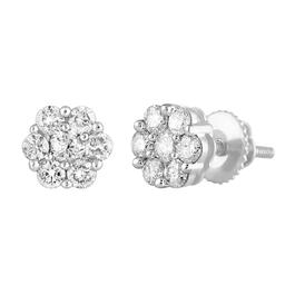 Diamond Classics™ 10kt. White Gold 1/4ctw. Flower Stud Earrings
