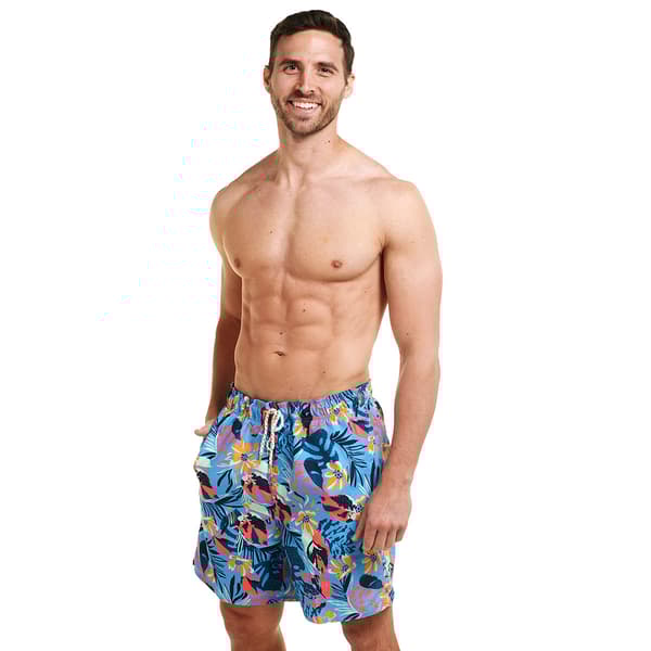 Mens Hawaiian Authentics Tropical Floral Swim Trunks