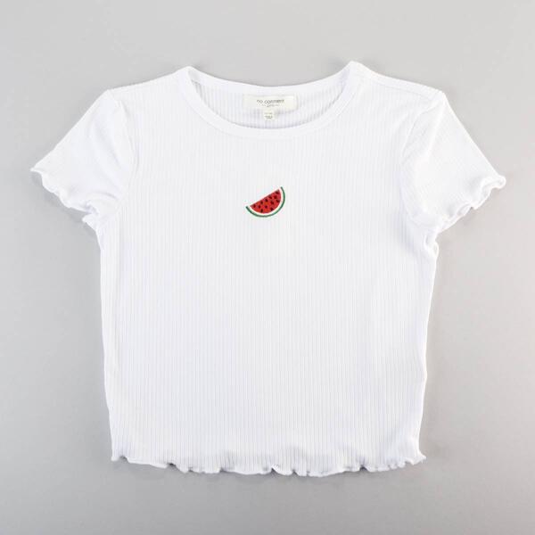 Girls &#40;7-16&#41; No Comment Short Sleeve Watermelon Embroidered Tee - image 