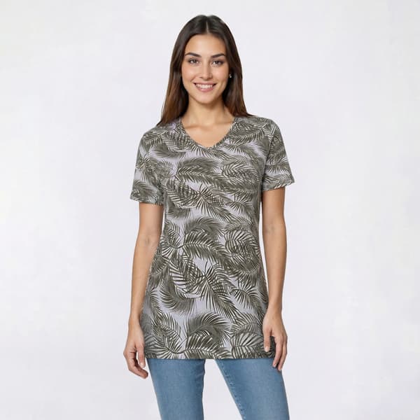 Womens Hasting & Smith Short Sleeve Tropical V Neck Tee
