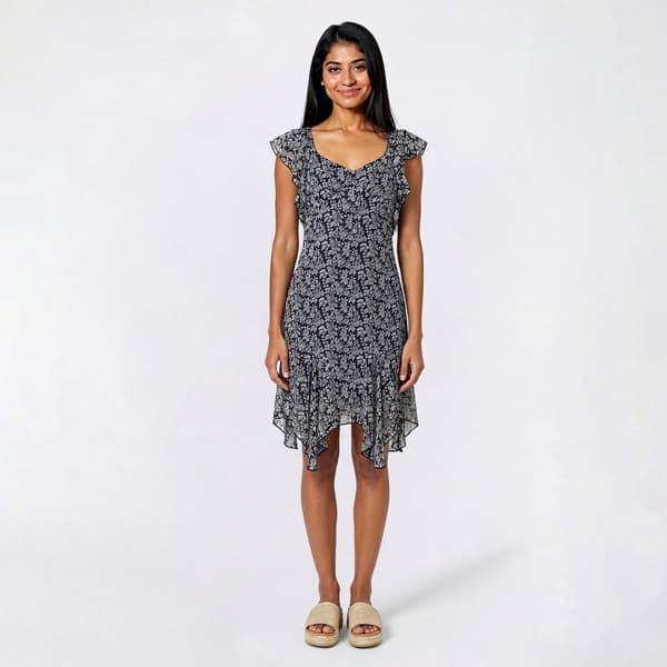 Juniors Emerald Sundae Moino Chiffon Sharkbite Tie Back Dress