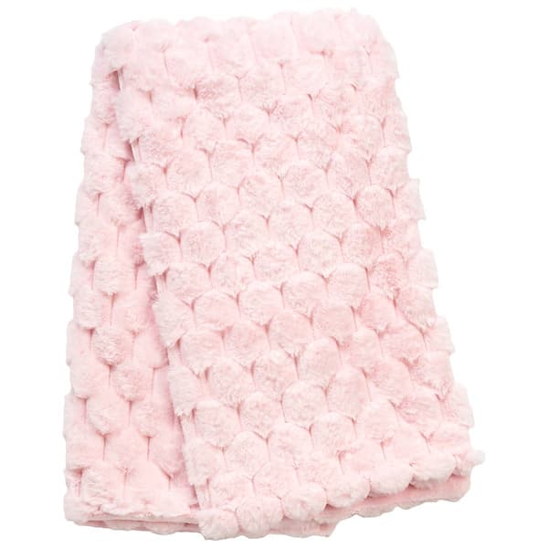 Maison Des Fleurs(R) Honeycomb Faux Fur Reversible Blanket-Blush - image 