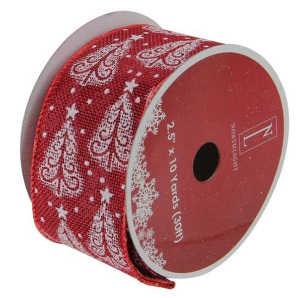 Northlight Seasonal 30ft. Trees Wired Craft Ribbon