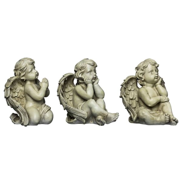 Northlight Seasonal Sitting Cherub Angel Statues - Set of 3