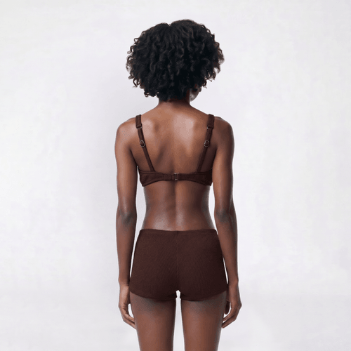 Womens Cupshe Textured Scoop Neck Bralette Swim Top