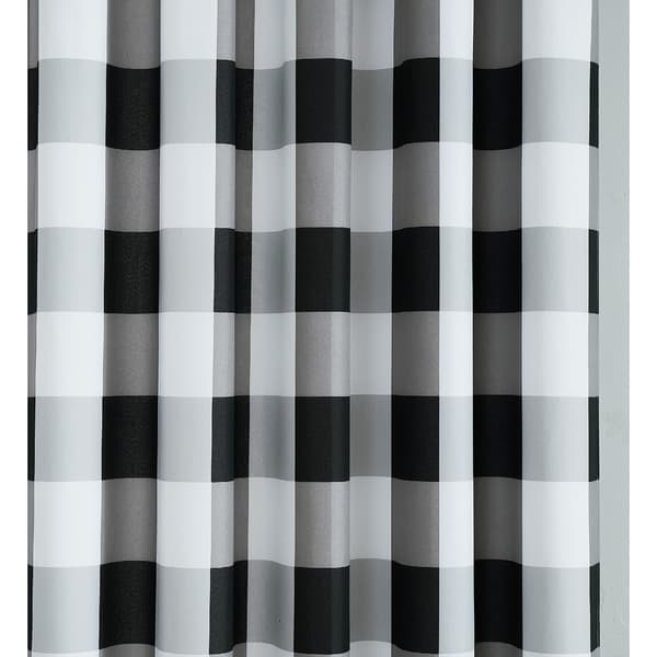 Truly Soft Everyday Buffalo Plaid Black Window Curtains