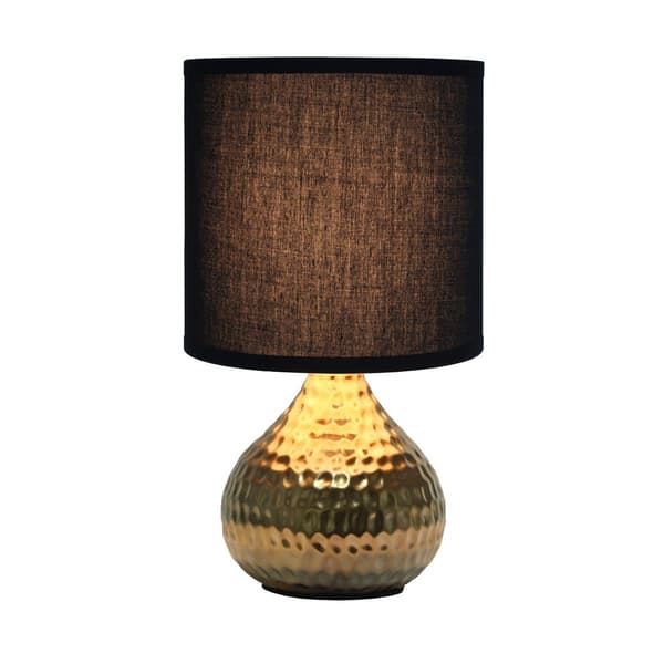 Simple Designs Hammered Gold Drip Mini Table Lamp