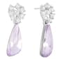 Athra Silver Plated & Violet Crystal Drop Earrings - image 1