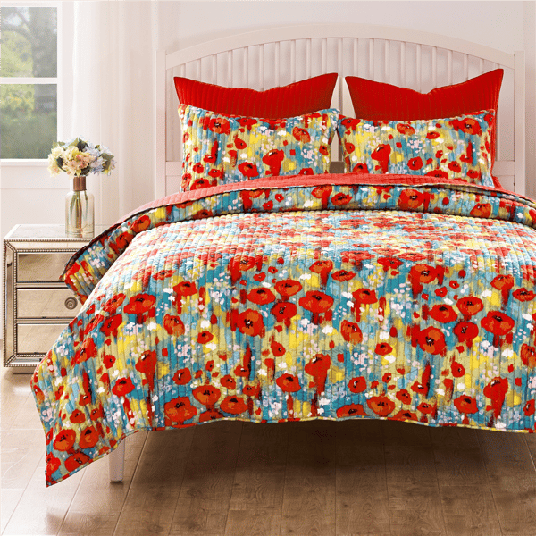 Greenland Home Fashions™ Poppies Modern Boho Reversible Quilt Set