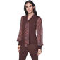 Womens Tommy Hilfiger Long Plaid Sleeve And Tie V Neck Twofer Sw - image 1
