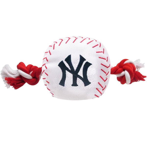 MLB New York Yankees Baseball Rope Toy - image 