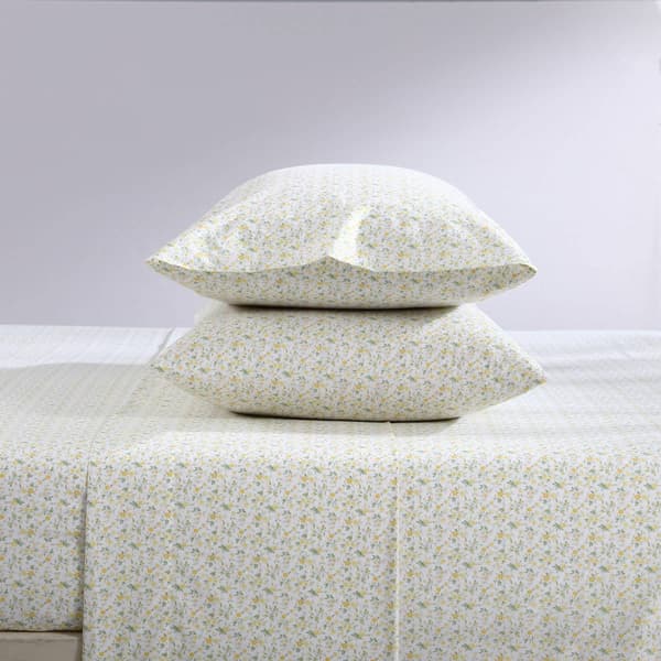 Laura Ashley Evie 100% Cotton Yellow Floral Sheet Set