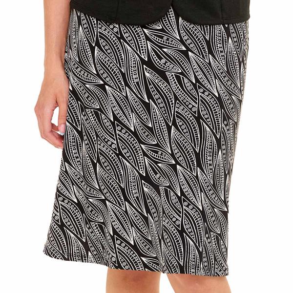 Womens NY Collection Pull On Abstract Leaf Skirt