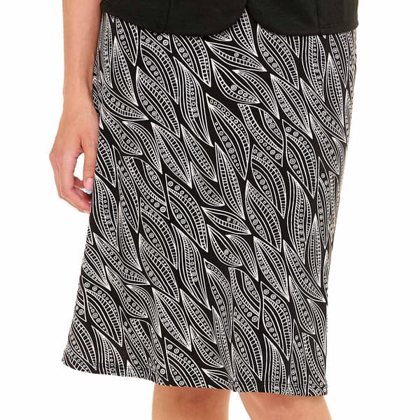 Womens NY Collection Pull On Abstract Leaf Skirt - image 