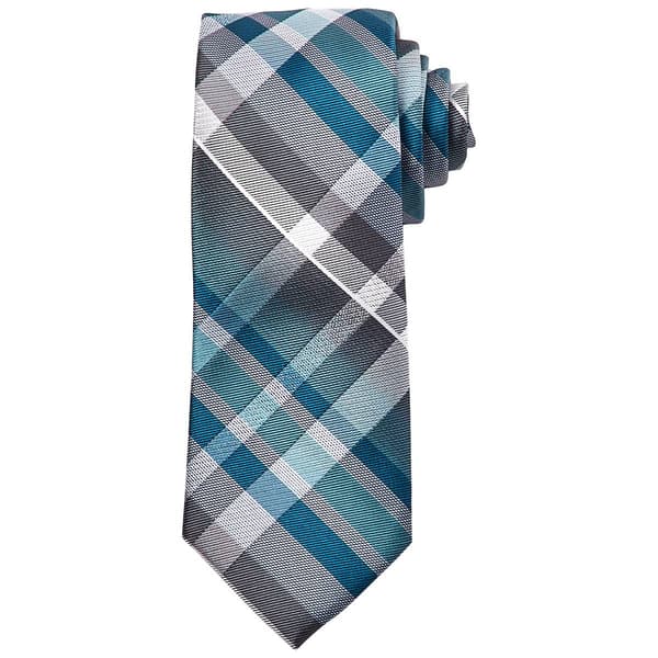 Mens Perry Ellis Elman Plaid Tie - image 