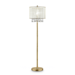 HomeRoots 65 Gold And White Novelty Floor Lamp With White Fabri