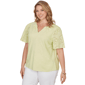 Plus Size Ruby Rd. Renaissance Romance Short Eyelet Sleeve Blouse - image 2