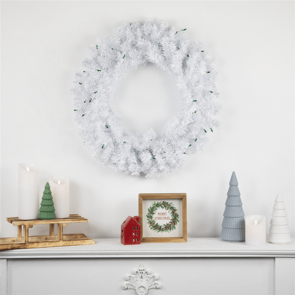 Northlight Green Lights Woodbury White Pine Christmas Wreath