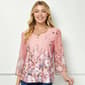 Womens Sara Michelle 3/4 Floral Bell With Bar Neck Pull - image 1