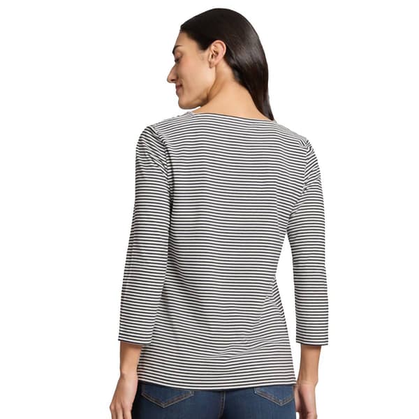 Womens Jones New York 3/4 Sleeve Square Neck Tee