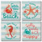 Thirstystone 4pk. 4.25in. Assorted Coral Aqua Square Coasters Set - image 1