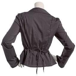 Juniors A. Byer Pinstripe Hook & Eye Blouse