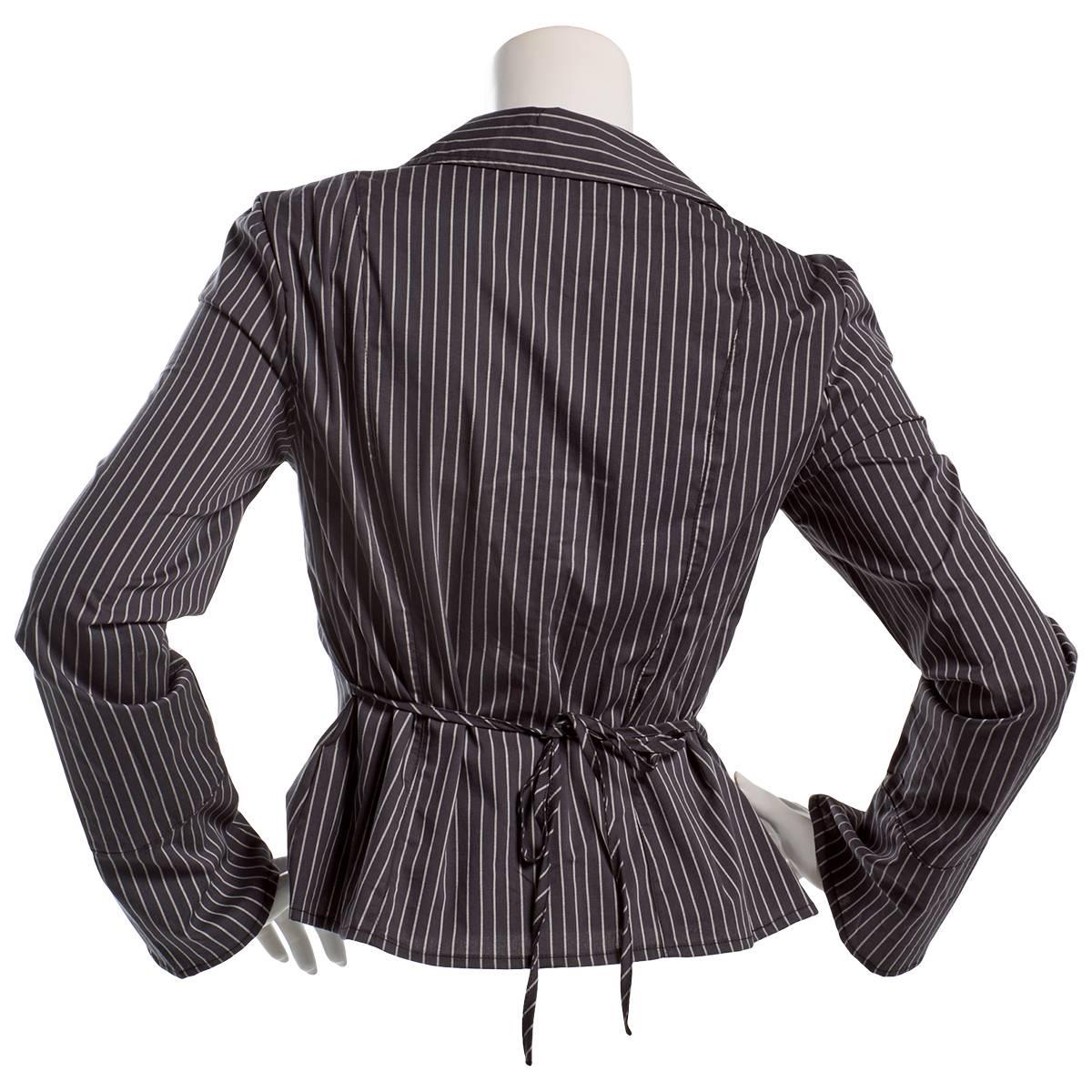 Juniors A. Byer Pinstripe Hook & Eye Blouse