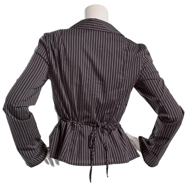 Juniors A. Byer Pinstripe Hook & Eye Blouse
