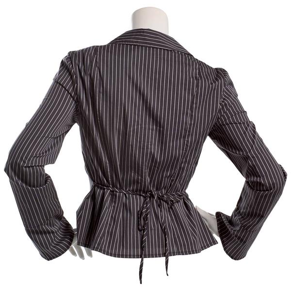 Juniors A. Byer Pinstripe Hook & Eye Blouse