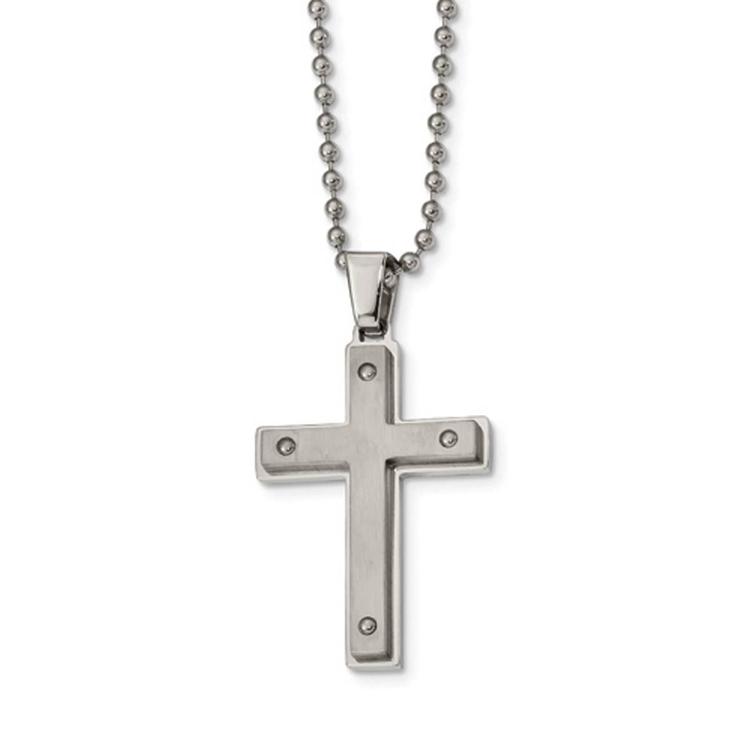 Mens Gentlemen's Classics(tm) Classic Steel Cross Necklace