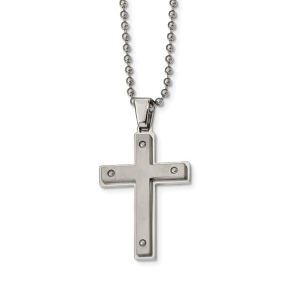Mens Gentlemen's Classics&#40;tm&#41; Classic Steel Cross Necklace - image 