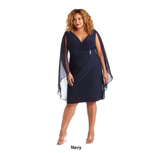 Plus Size R&M Richards Chiffon Duster Cape Wrap Dress
