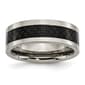 Mens Endless Affection&#40;tm&#41; 8mm Titanium Black Carbon Inlay Band - image 1