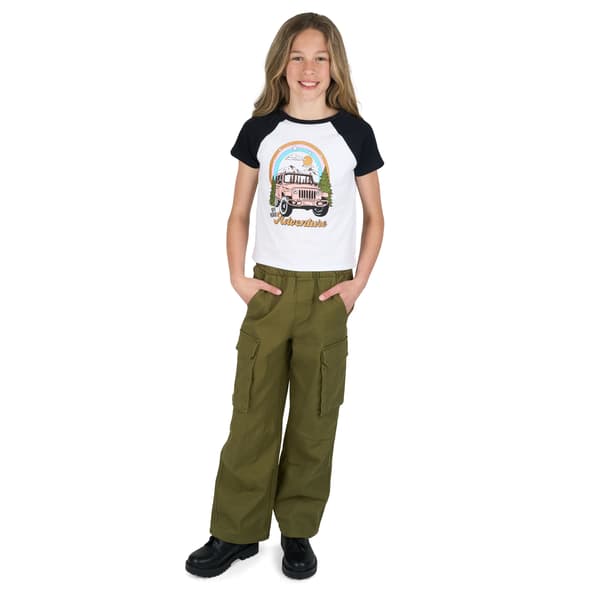 Girls (7-12) Tween Diva Off Road Raglan Tee with Cargo Pants