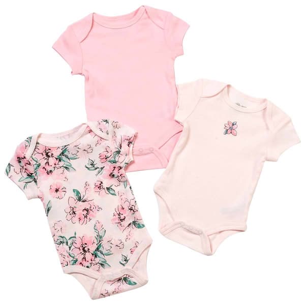 Baby Girl (NB-9M) Little Me 3pk. Dream Floral Bodysuits - image 