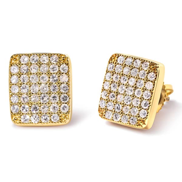 Haus of Brilliance 14kt. Gold 1/2ctw. Diamond Cluster Earrings - image 