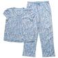 Petite White Orchid Etched Paisley Long Leg Pajama Set - image 1