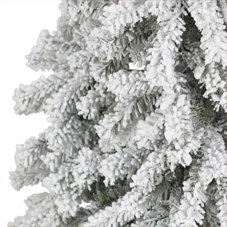 Puleo International 6ft. Pre-Lit Flocked Christmas Tree