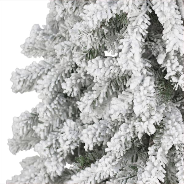 Puleo International 6ft. Pre-Lit Flocked Christmas Tree