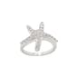 Sea Life Silver Plated Cubic Zirconia Starfish Ring - image 1