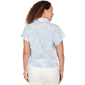 Petite Skye’s the Limit Sunny Blue Skies Floral Stripe Blouse - image 2