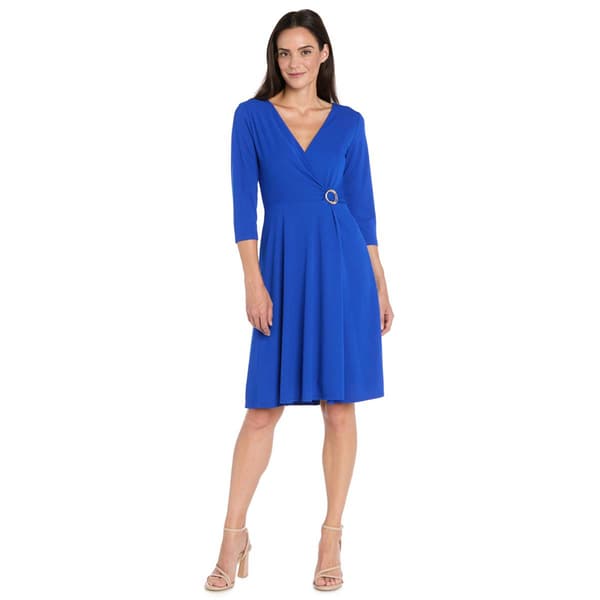 Womens R&M Richards 3/4 Sleeve Ity Side Buckle Dress - image 