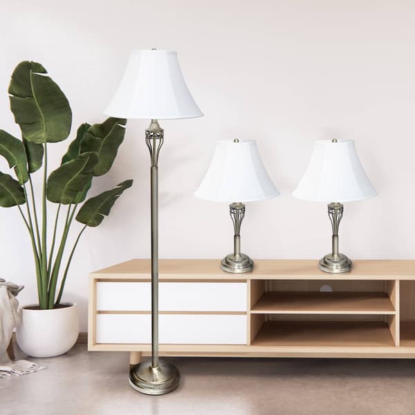 Lalia Home Perennial Roma Classic 3pc. Metal Lamp Set