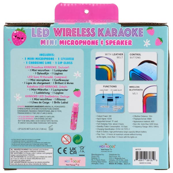 Girls Hot Focus® 3pc. Critter LED Wireless Karaoke Speaker Set