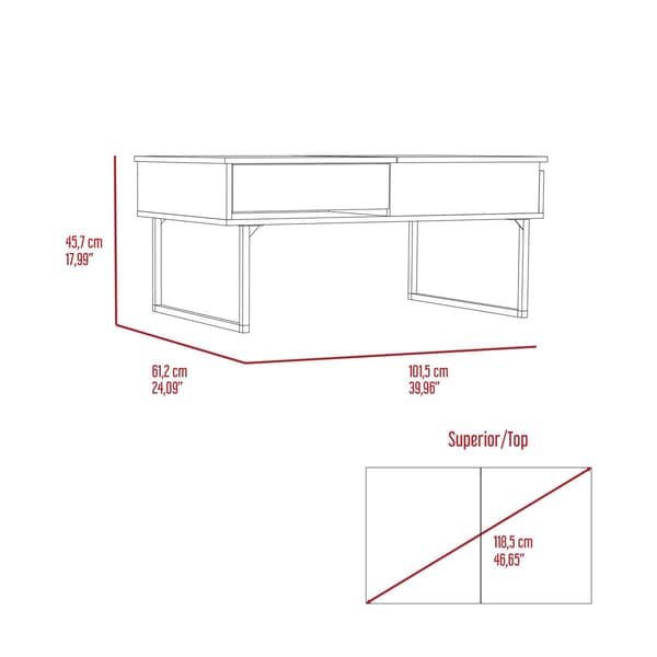 FM FURNITURE Hamilton Dark Walnut Lift Top Coffee Table