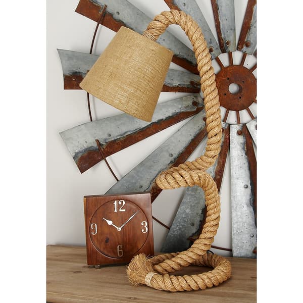 9th & Pike&#174; Brown Rope Rustic Desk Lamp