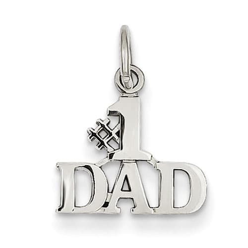 Mens Gold Classics(tm) 14kt. White Gold #1 Dad Pendant - image 