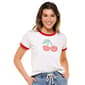 Juniors Attitude Not Included Gingham Cherry Ringer Tee - image 1