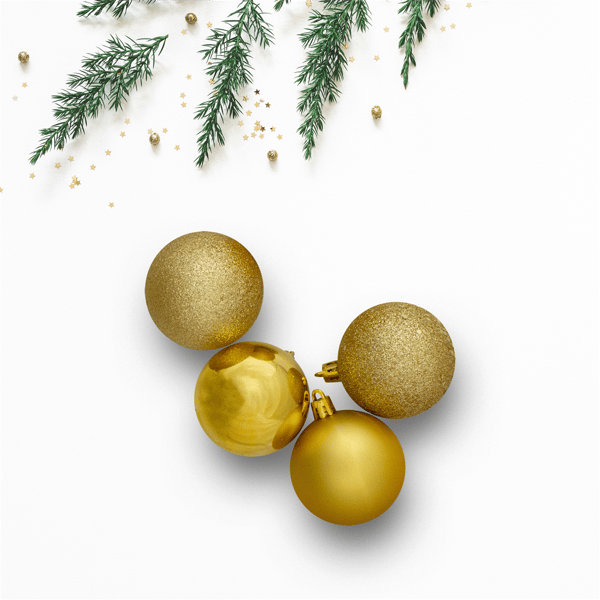 Northlight 12ct Gold Shatterproof 4-Finish Christmas Ornaments